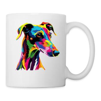Lévrier Chiens Couleurs Colorées Pop Art Chien Lévrier - Mug blanc - blanc - Droite