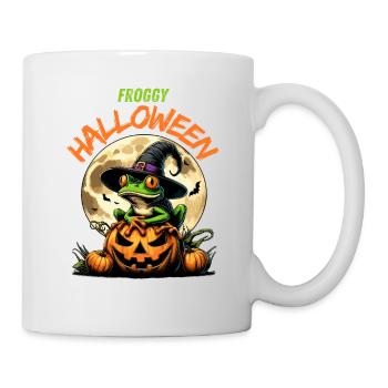 Halloween Frog Witch Pumpkin Full Moon Funny - Mug - white - Right