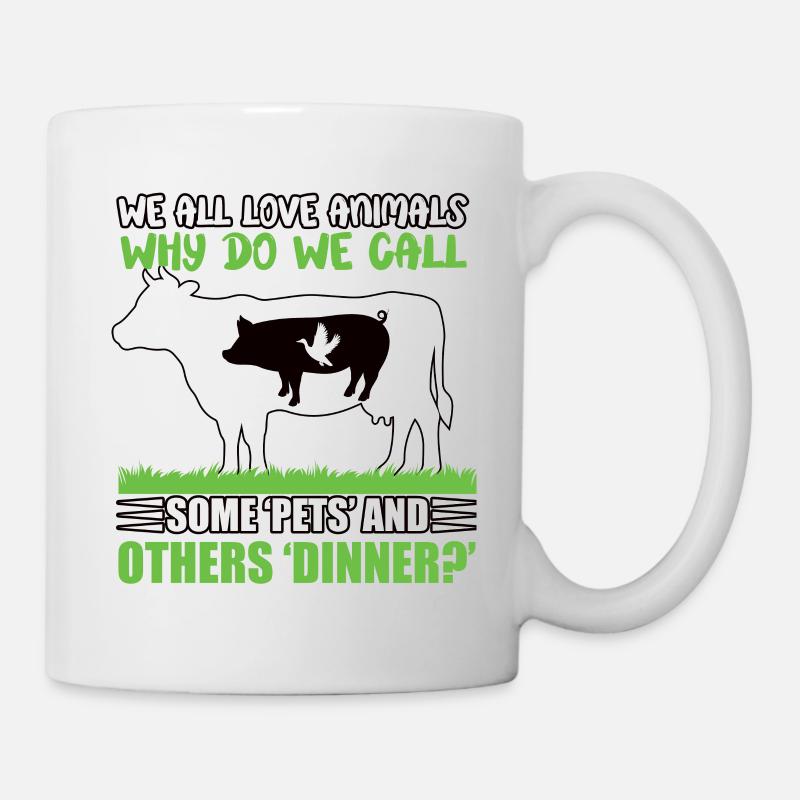 Nous aimons tous les animaux Végétalien - Mug blanc - blanc