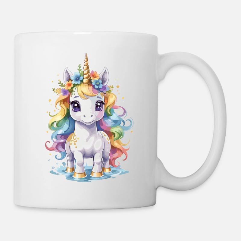 Regenbogeneinhorn - Tasse - Weiß