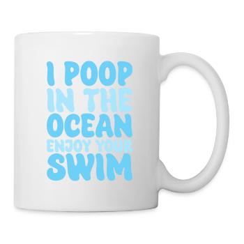 Je fais caca dans l’océan Profitez de votre baignade - Mug blanc - blanc - Droite