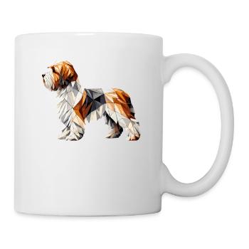 Geometrische Kunst Petit Basset Griffon Vendéen PBGV - Tasse - Weiß - Rechts