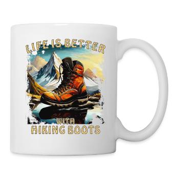 LIFE IS BETTER WITH HIKING BOOTS - Tasse - Weiß - Rechts