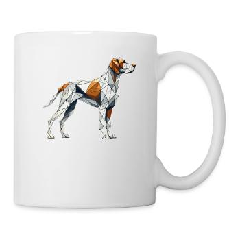 Art géométrique Braque allemand à poil court chien GSP - Mug blanc - blanc - Droite