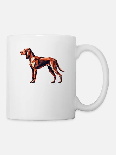 Geometrische Kunst Redbone Coonhound - Tasse - Weiß