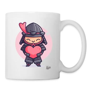 kawaii süßer Shogun Samurai mit Herz und Liebe - Tasse - Weiß - Rechts