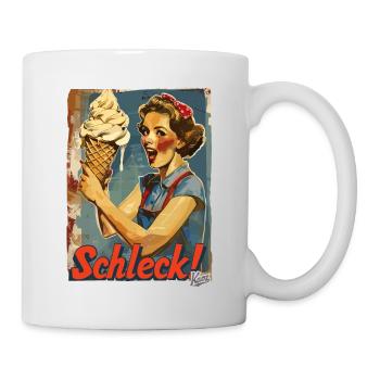 Chère dame avec une énorme glace gaufrée - Mug blanc - blanc - Droite