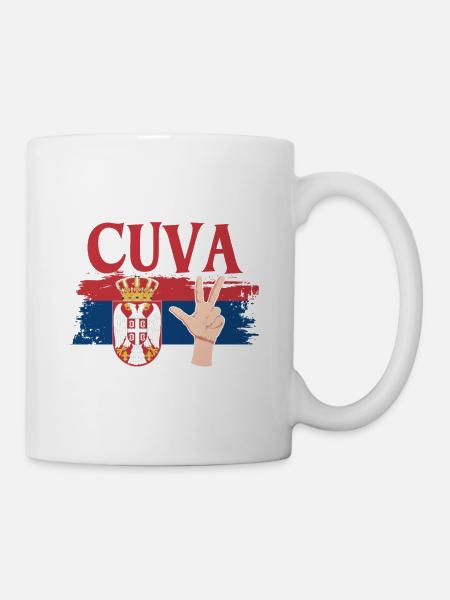 Serbien Flagge Serbia Srbija Majice Bog cuva Srbe - Tasse - Weiß