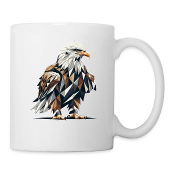 Geometrische Kunst Weißkopfseeadler Weißkopfseeadler - Tasse - Weiß - Rechts