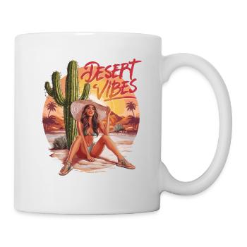 Sonnenuntergang Desert Vibes Urlaub Abenteuer - Tasse - Weiß - Rechts