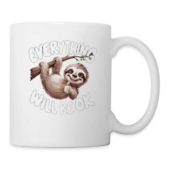 Motivierendes Faultier Alles wird gut - Tasse - Weiß - Rechts