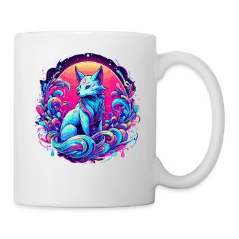 Fuchs Kunst Psychedelisch - Tasse - Weiß - Rechts