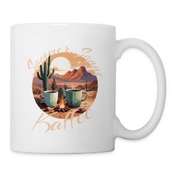 Sommer Sonne Kaffee und Kakteen - Tasse - Weiß - Rechts