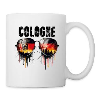 Köln Sonnenbrillen Design mit Deutscher Flagge - Tasse - Weiß - Rechts