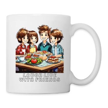 FREUNDE LAUGH LIVE WITH FRIENDS - Mug - white - Right