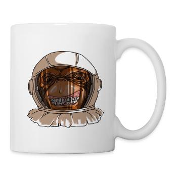 Astronaut Monkey Head Funny Smiling Space Monkey - Mug - white - Right
