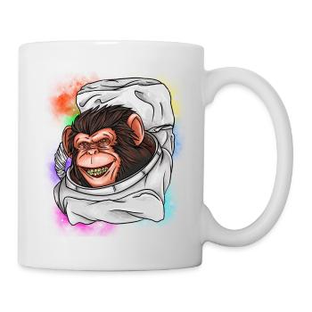 T-shirt Singe Astronaute - Drôle Souriant Espace - Mug blanc - blanc - Droite