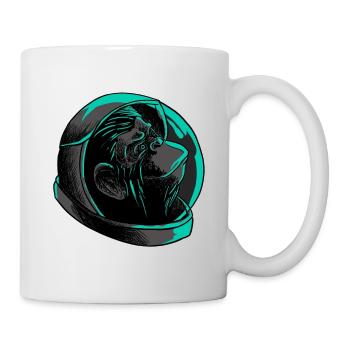Cool Astronaut Monkey Head T-Shirt - Funny Ape - Mug - white - Right