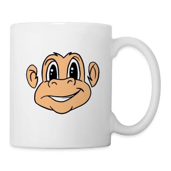 Funny Cute Monkey Ape Whole Face Animal Primate - Mug - white - Right
