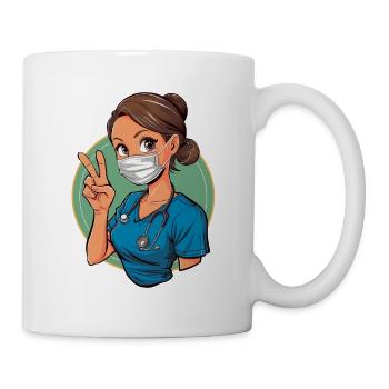 Lustige Krankenschwester mit Humor - Tasse - Weiß - Rechts