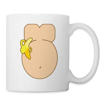 Funny Monkey Body Stomach With Banana Costume Ape - Mug - white - Right