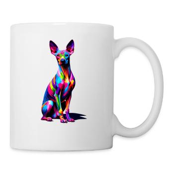 Bunte Pop Art Peruanischer haarloser Hund - Tasse - Weiß - Rechts