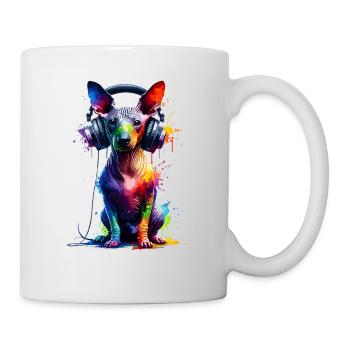 Bunte Splash Art Kopfhörer Peruanisch Haarlos - Tasse - Weiß - Rechts