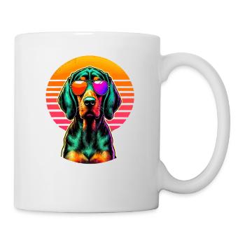 Lunettes de soleil rétro coucher de soleil Plott Hound Plott Dog - Mug blanc - blanc - Droite