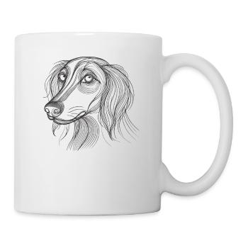 Line Art Saluki Dog Persian Greyhound - Mug - white - Right