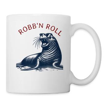 Robb n Roll Robbe Küsten Urlaub - Tasse - Weiß - Rechts