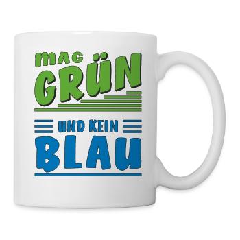 AIME LE VERT ET PAS LE BLEU - Mug blanc - blanc - Droite