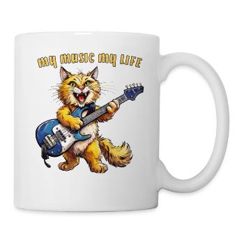 CAT GUITAR MY MUSIC MY LIFE - Mug - white - Right