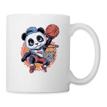 Cooler Basketball-Panda beim Slam Dunk - Tasse - Weiß - Rechts