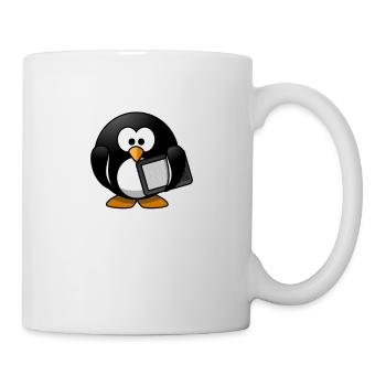 Pingouin Livre Nerd Drôle Geek Pingouin Amoureux des animaux - Mug blanc - blanc - Droite