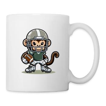 Cute American Football Player Monkey - Tasse - Weiß - Rechts