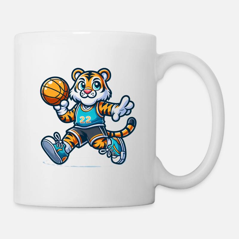 Cute Basketball Player Tiger - Tasse - Weiß