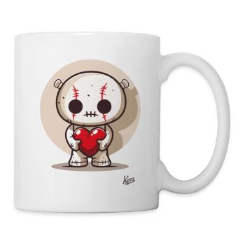 Mignonne poupée vaudou porte-bonheur avec cœur et amour - Mug blanc - blanc - Droite