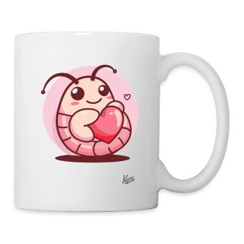 Sweet larva: worm with a heart for love - Mug - white - Right