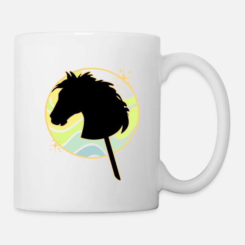 Cheval de loisir- hobbyhorsing- cheval sur un bâton - Mug blanc - blanc
