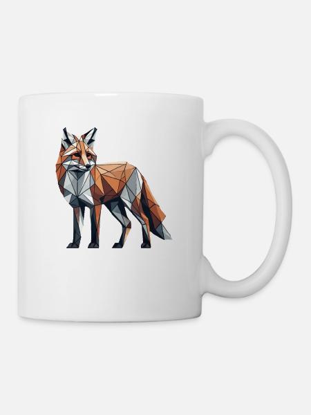Geometrische Kunst Fuchs Füchse - Tasse - Weiß