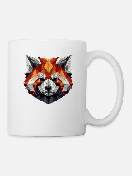 Geometrische Kunst Roter Panda Bär Pandas - Tasse - Weiß