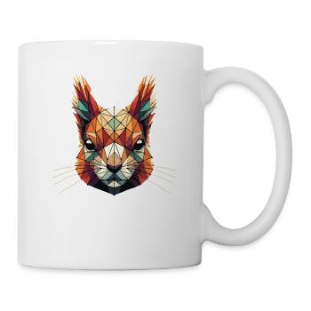Art géométrique écureuil roux écureuils - Mug blanc - blanc - Droite