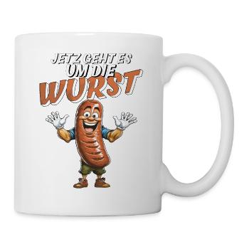 NOW IT'S ALL ABOUT THE SAUSAGE - Mug - white - Right