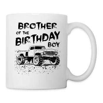 Frère de la fête Monster Truck Birthday Boy - Mug blanc - blanc - Droite