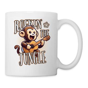 Rockin' The Jungle: Funny Monkey with Guitar - Mug - white - Right