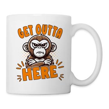 Get Outta Here: Funny Monkey Design - Mug - white - Right