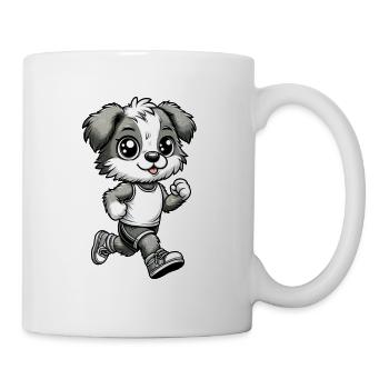 Cute Marathon Runner Dog - Tasse - Weiß - Rechts