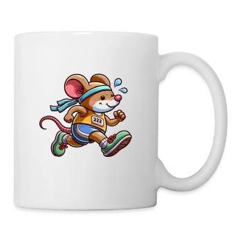 Cute Marathon Runner Mouse - Tasse - Weiß - Rechts