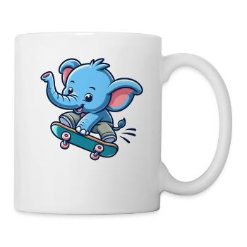 Cute Skater Elephant - Mug - white - Right