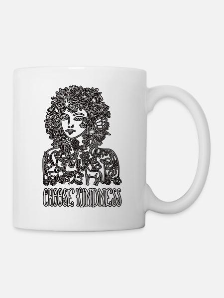 Choisissez la gentillesse Animaux Oeuvre - Mug blanc - blanc